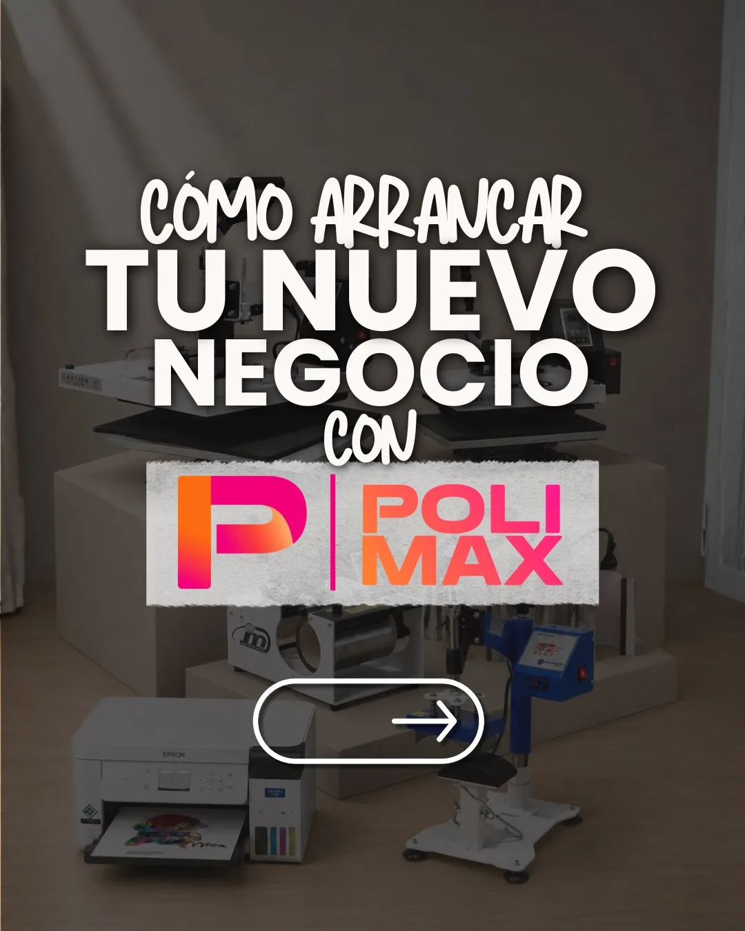 Equipamiento Polimax: prensas térmicas e impresora Epson con sistema de tinta de sublimación